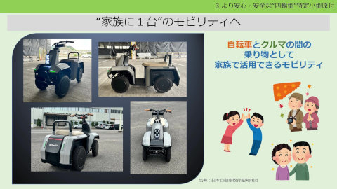23 『次世代モビリティの主役となるか!?多様化する“特定小型原付” 』　3.より安心・安全な”四輪型”特定小型原付 サムネイル